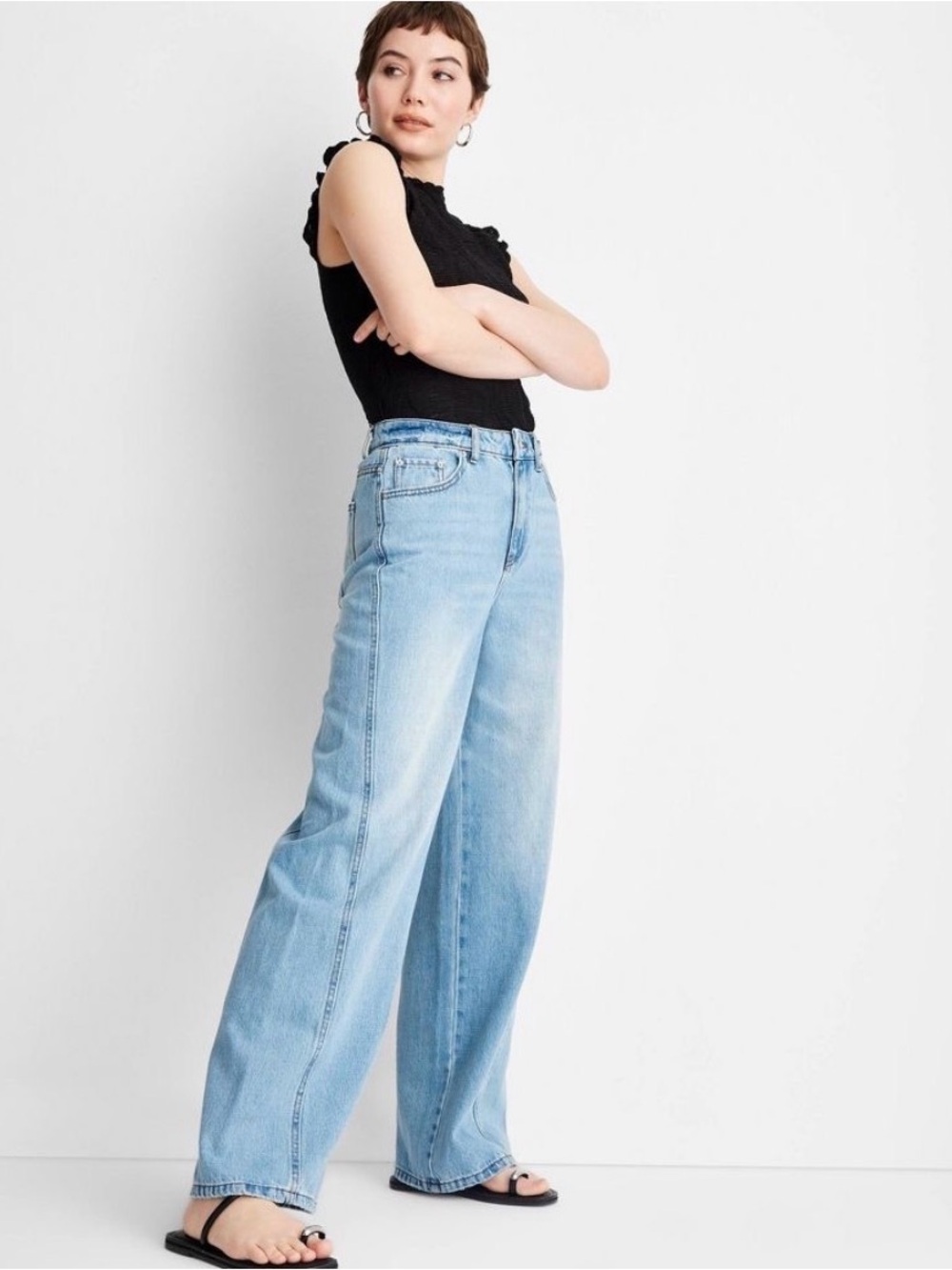Light Wash High-Rise Wide-Leg Jeans for Women by Future Collective  Size 6 - Picture 3 of 4